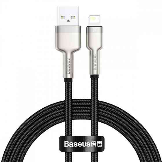 Кабель Baseus Cafule Metal Lightning 2.4A 1м чорний Львів