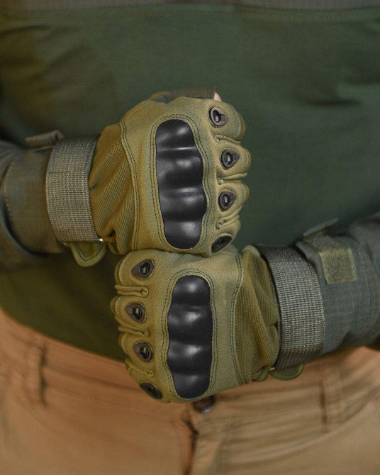 Рукавички безпалі хакі Одеса - фото 2