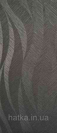 Шпалери вінілові на флізеліні Grandeco Time метрові абстракція структурні хвилі смуги чорні Київ