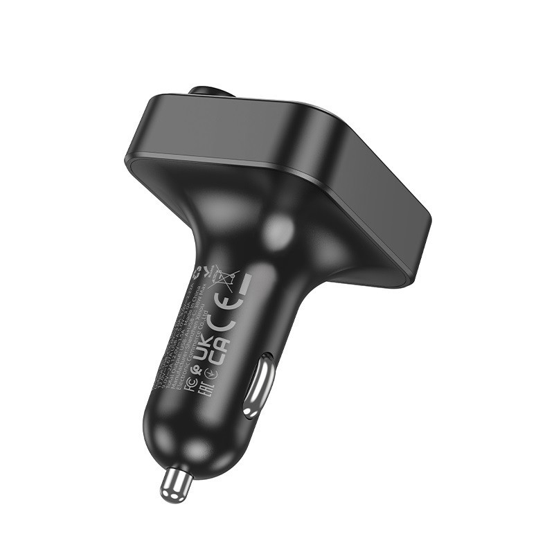 АЗП з FM-модулятором HOCO E85 Tiger PD20W+QC3.0 car BT FM transmitter Black Одеса - фото 3