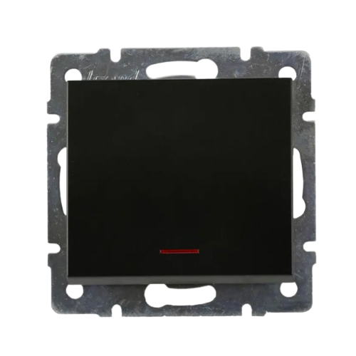 RAIN антрацит Вимикач внутрішній з підсвічуванням Лезард Житомир