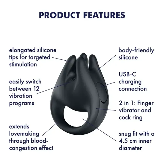 Вібратор на палець та ерекційне кільце 2в1 Satisfyer Perfect Pair 1 Львов