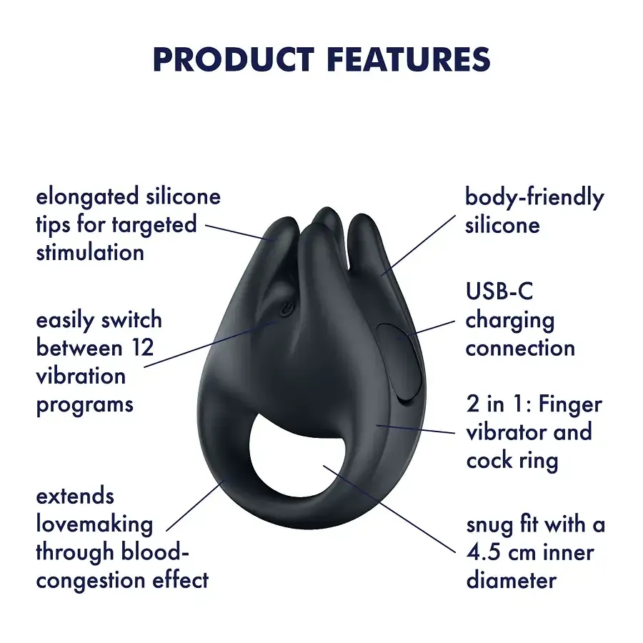 Вібратор на палець та ерекційне кільце 2в1 Satisfyer Perfect Pair 1 Львов - изображение 6