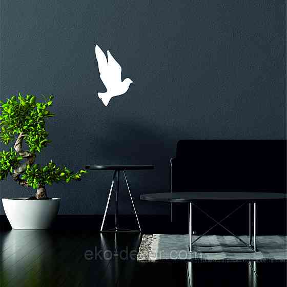 Декоративное настенное Панно «Птичка» Декор на стену(цена за 1шт) 30*18 см, Белый Киев