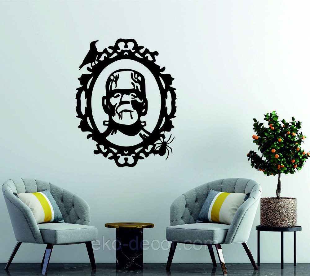 Декоративное настенное Панно «Франкенштейн», Декор на стену 90*70 см, Черный Киев - изображение 3