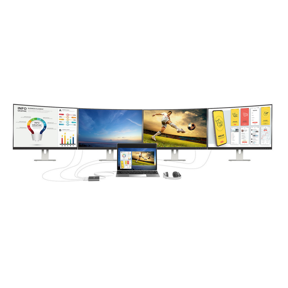 Адаптер J5create USB-A — 4 HDMI (M/F), Silver (JCA366-N) ( 11912 ) Харків - фото 7