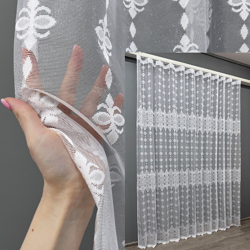 Тюль VR-Textil 1228т Жакард Білий 300х270 см (42-0430) Київ - фото 1