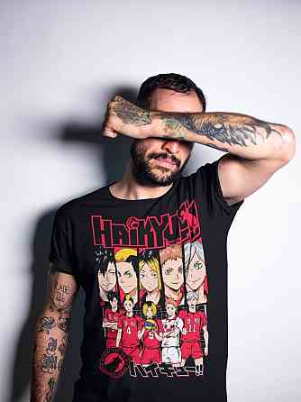 Футболка з аніме принтом Хайкю оверсайз (S/M/L) Чорний AnimeJ0351 Дніпро