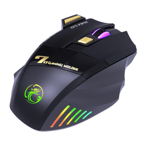 Беспроводная мышка iMice GW-X7, 2.4ГГц и Bluetooth, аккумулятор, подсветка, черная Киев - изображение 3