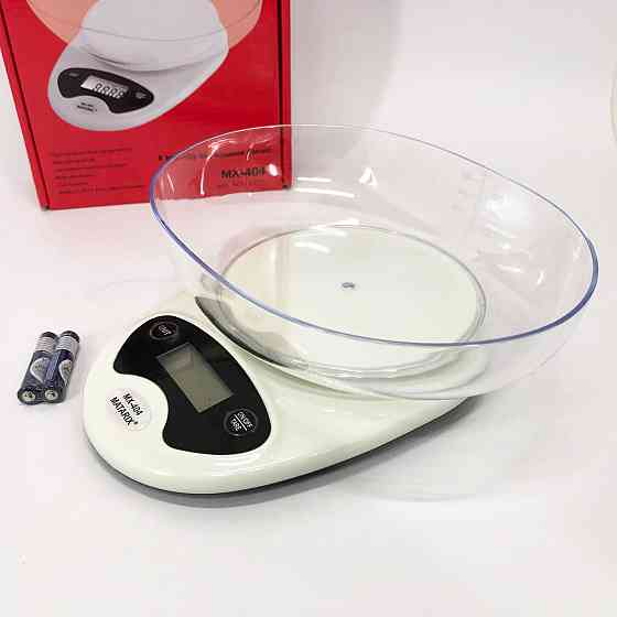 Кулинарные весы с съемной чашей Matarix MX-404, Кухонные весы для взвешивания на батарейках SU-28 Львов