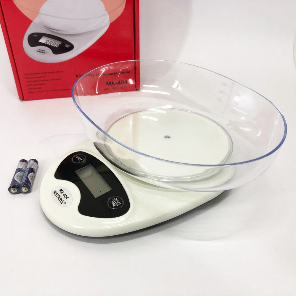 Кулинарные весы с съемной чашей Matarix MX-404, Кухонные весы для взвешивания на батарейках SU-28 Львов - изображение 3