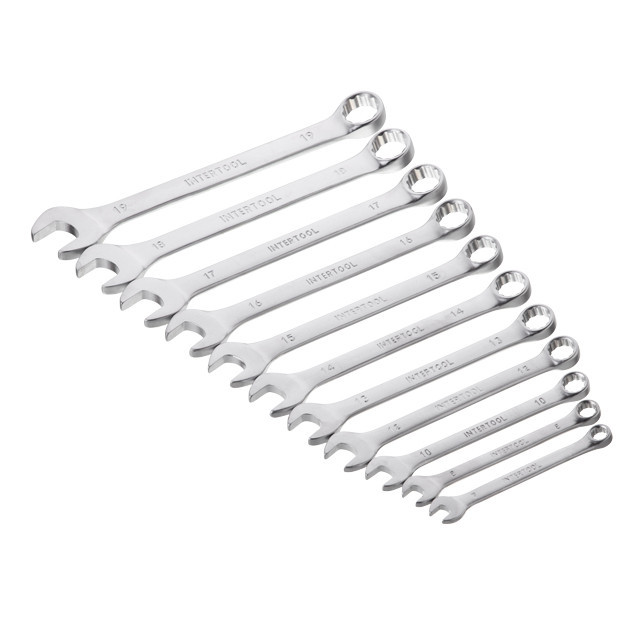 Набір рожково - накидних ключів INTERTOOL 11шт., 7-19мм, Cr-V - ідеальний набір для гаража Львів - фото 5