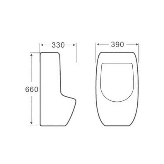 Пісуар підвісний Qtap Crow з краном-дозатором 390х330х660 White QT0588112HW Харків