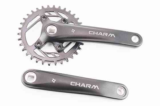 Шатуни "квадрат" 170мм, 34T (BCD:76мм) MTB, алюмінієві, чорні CHARM-34T Київ