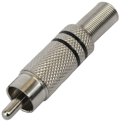 Штекер RCA , с пружиной, диам.-6,5мм, металл, чёрный Полтава - изображение 1