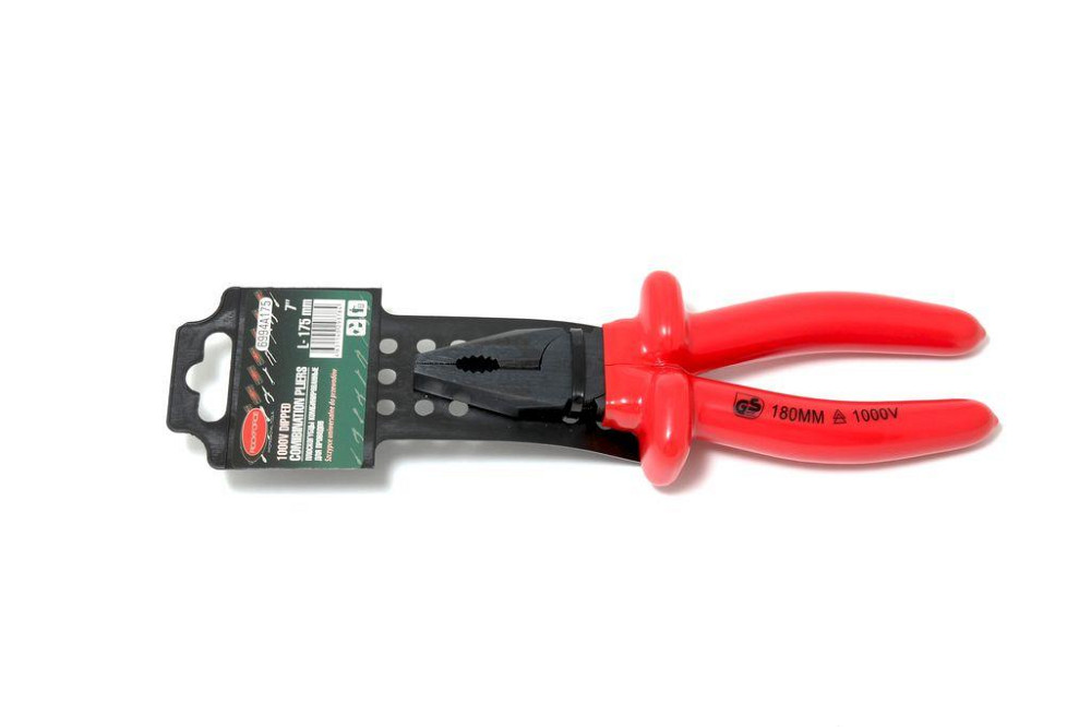 Пасатижі комбіновані діелектричні 8"-200мм (1000V), на пластиковом тримачі Одеса - фото 1