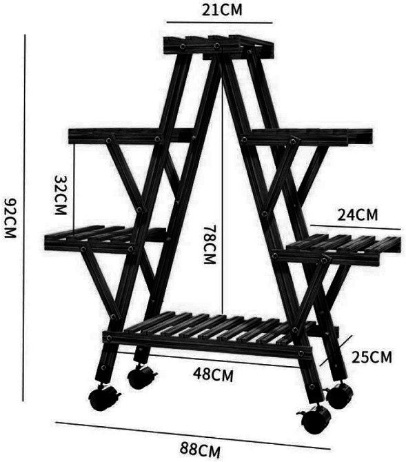 Підставка для квітів "Дре" на колесах венге Миколаїв - фото 1