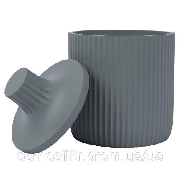 Ємність для зберігання Axentia Samos сіра полігума з кришкою Ø 8,5 см, Н 12 см (135859) Київ - фото 2