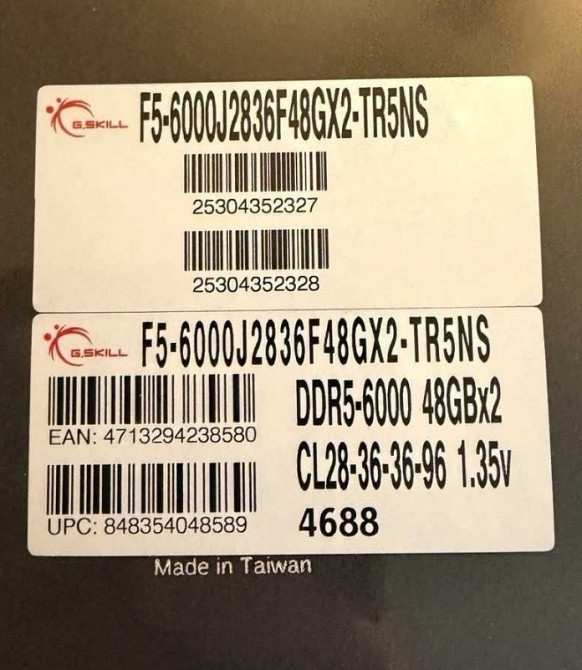 Екстремальна оверклокерська оперативна пам'ять DDR5 96 GB (2x48GB) 6000/CL28 G.Skill Харків - фото 1