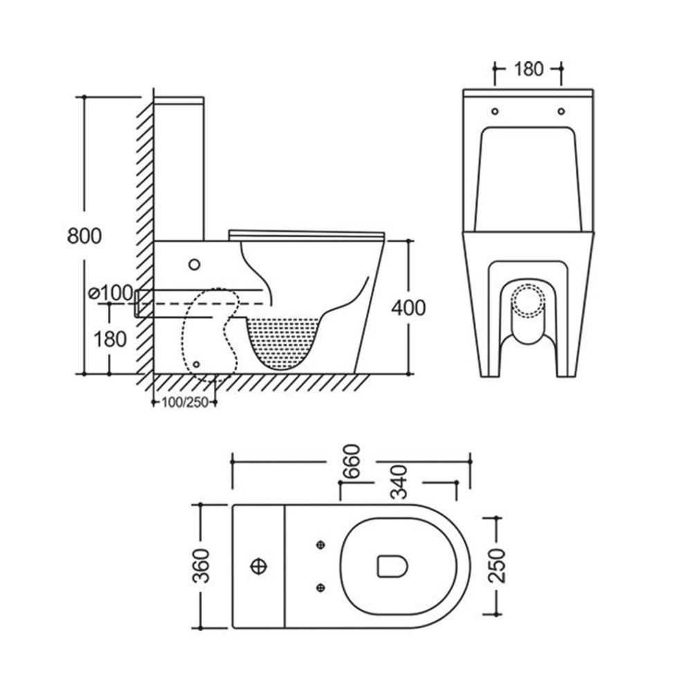 Унітаз-компакт Mixxus BEVEL-0404-T3 660х360х800mm, система змиву TORNADO 3.0   ( MI6726 ) 27904 Харків - фото 6