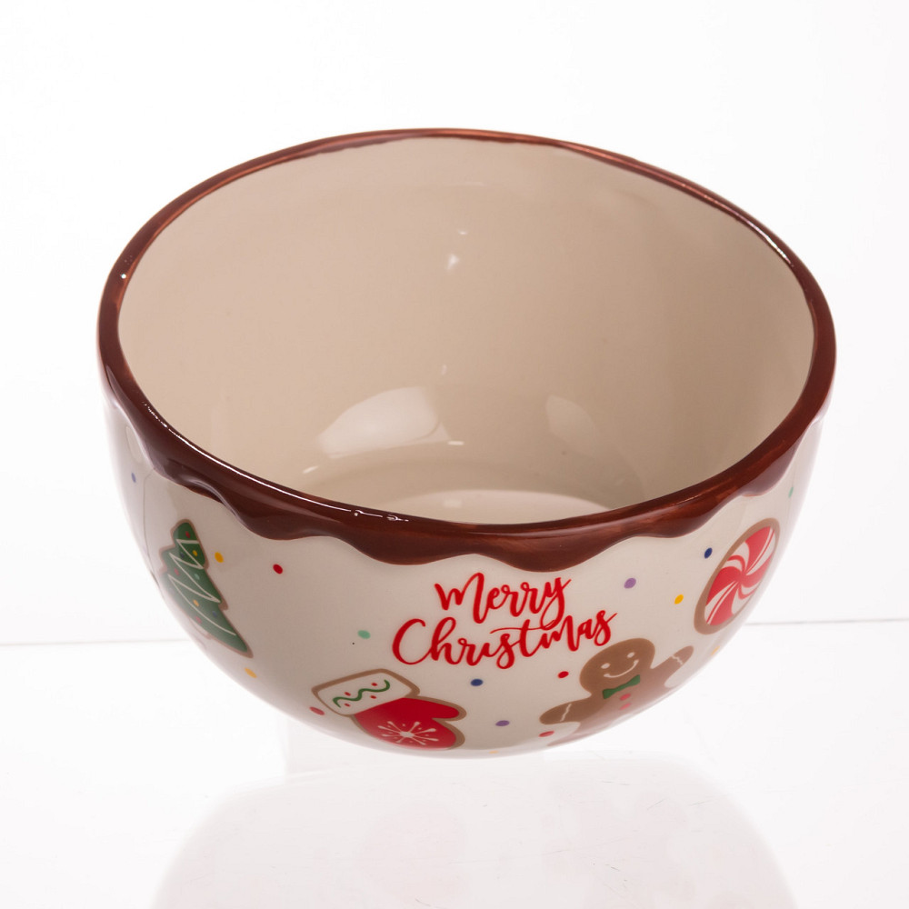 Yiwu Тарілка супова порцелянова новорічна Ø15 (см) Merry Christmas 800 мл CR-1-44 Коломыя - изображение 2