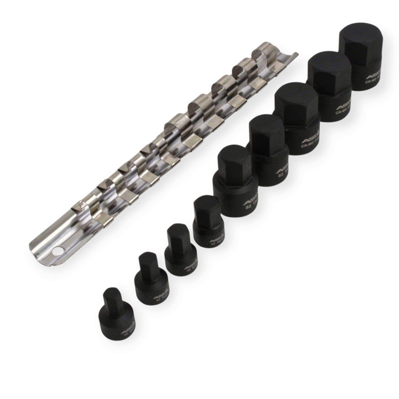 Набір ударних головок HEX 1/4? - 6,7,8,10 мм 3/8? 12,14,17,18,19мм (планка) Мукачево - фото 1