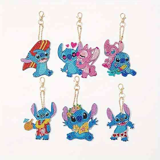 Набір брелків алмазна викладка "Стіч" BR44, 6 шт, з інструментами Вінниця