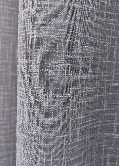 Тюль VR-Textil 1979т Лен однотонный Серый 400х270 см 42-1038) Киев - изображение 5
