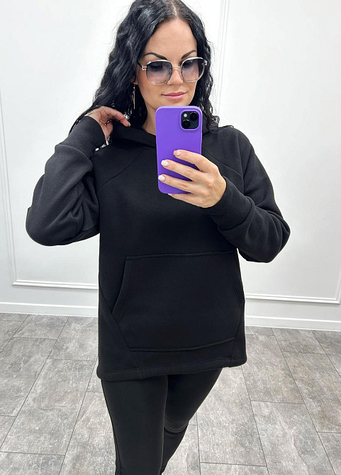 Худі вільного крою з капюшоном "Sky" оптом | Норма | Розпродаж моделі Чорний, 42-44 Київ - фото 2