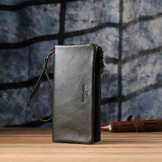 Зручний гаманець для жінок з ременем з натуральної шкіри ST Leather 23104 Зелений Київ