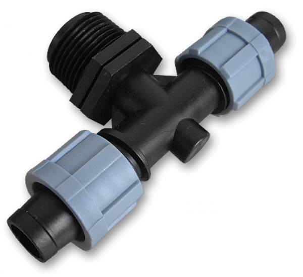 Трійник крапельна стрічка х2 / різьба зовнішня 1/2", DSTA06-12L Київ - фото 1