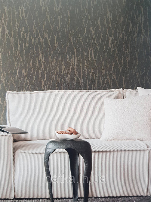 Шпалери вінілові на флізеліні AS creation Amber метрові 1.06Х10 структурні кора дерева чорні беж з глянцем Київ - фото 2