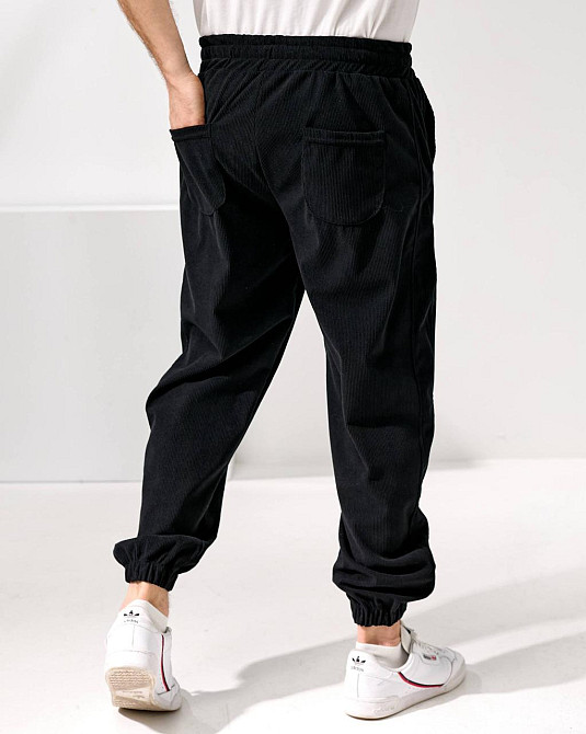 Мужские стильные повседневные вельветовые брюки Черный, 44 Одесса - изображение 3