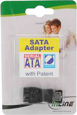 Адаптер InLine 27502 чорний eSATA Male→SATA Female 7-pin для ПК/ноутбуків/консолей підключення даних Київ
