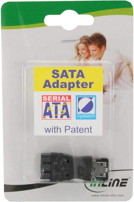 Адаптер InLine 27502 черный eSATA Male→SATA Female 7-pin для ПК/ноутбуков/консолей подключения данных Киев - изображение 3
