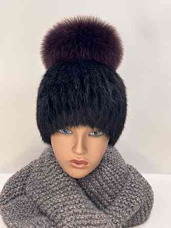 Шапка женская меховая фонарик Эльвира Бордовый Харьков