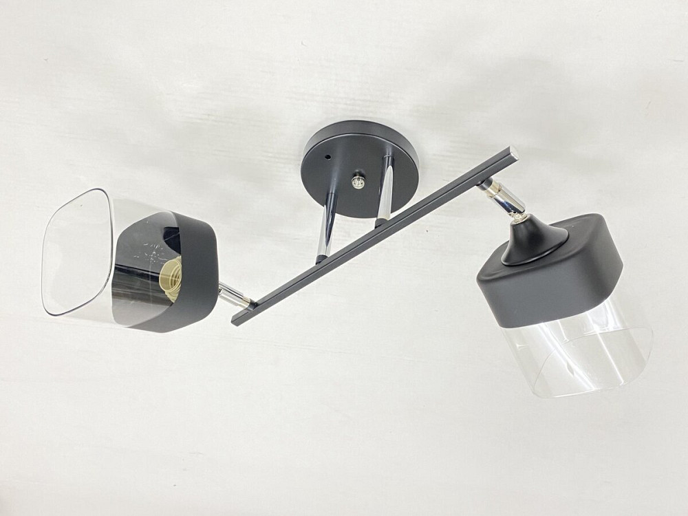 VALESO Стельова Люстра на 2 плафони VALESO 91134/2 (Чорний+Хром) Коломия - фото 1