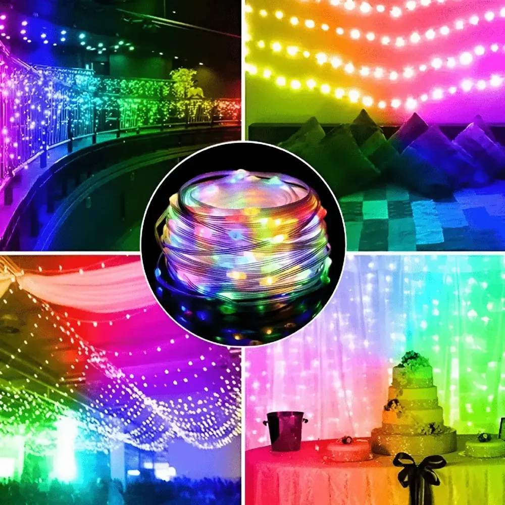 Умная смарт гирлянда Niki Light smart роса rgb управления через смартфон пульт 10 метров 100 лед Киев - изображение 8