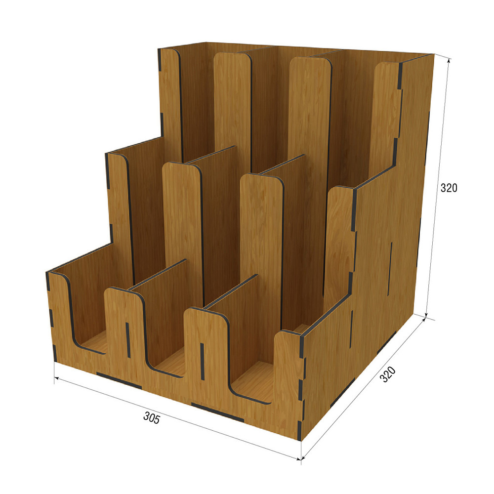Органайзер EKOSTAR дерев'яний дуб для склянок 320х320х305 Київ - фото 3