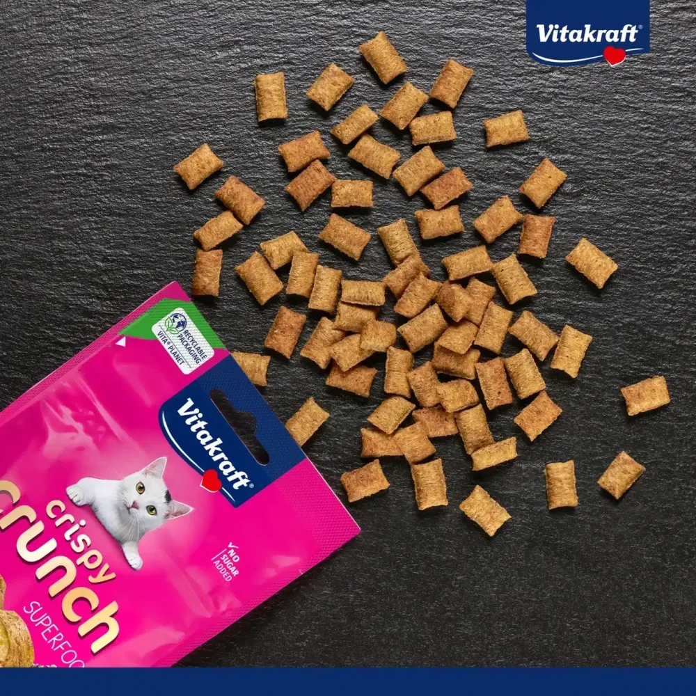 Хрусткі ласощі для котів Вітакрафт Vitakraft Crispy Crunch подушечки з кремовою начинкою з індичкою та насінням чіа, 60 г Вінниця - фото 4