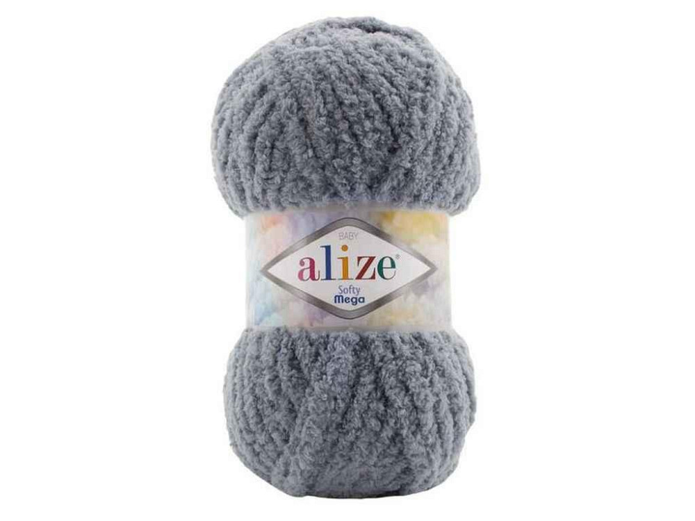 Пряжа Softy Mega 119 5шт/уп сірий 100% мікрополіестер 100г 70м ТМ Alize Київ - фото 1