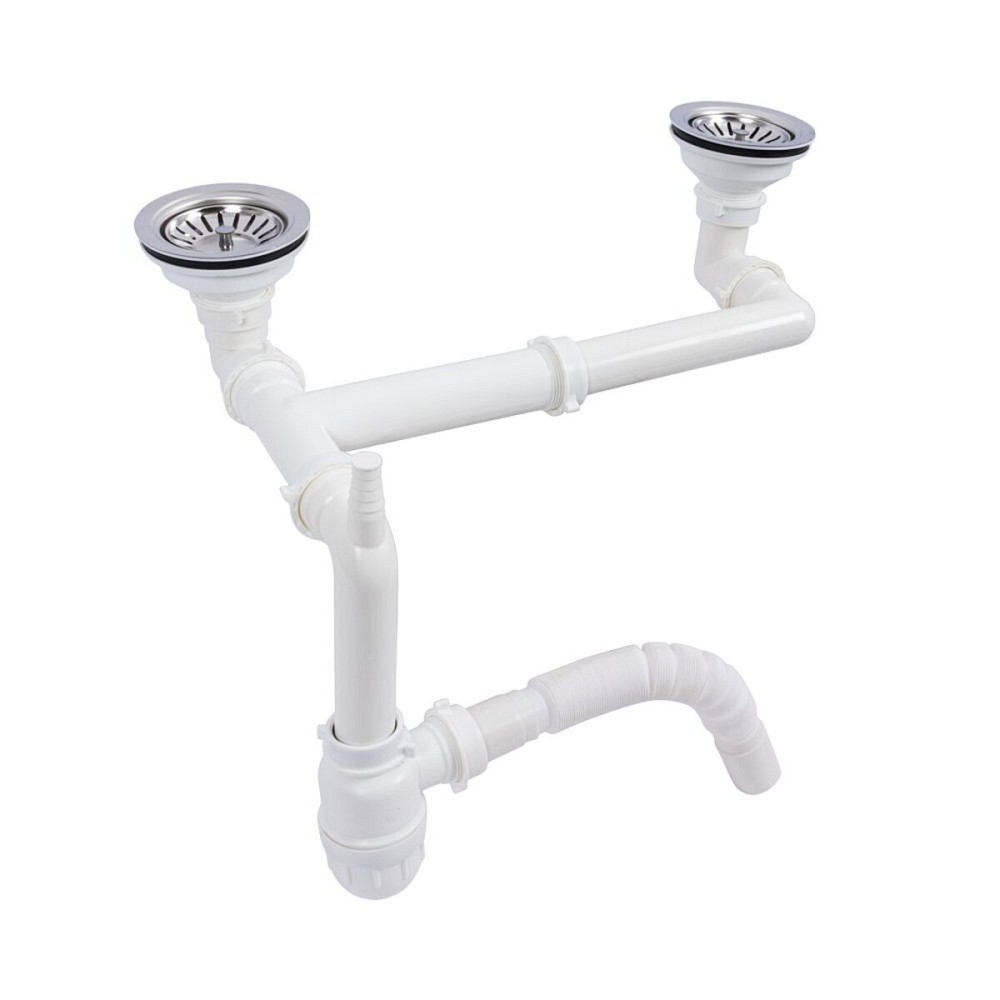 VALESO Сифон подвійний для гранітних мийок VALESO (арт. 820) без переливу Київ - фото 1