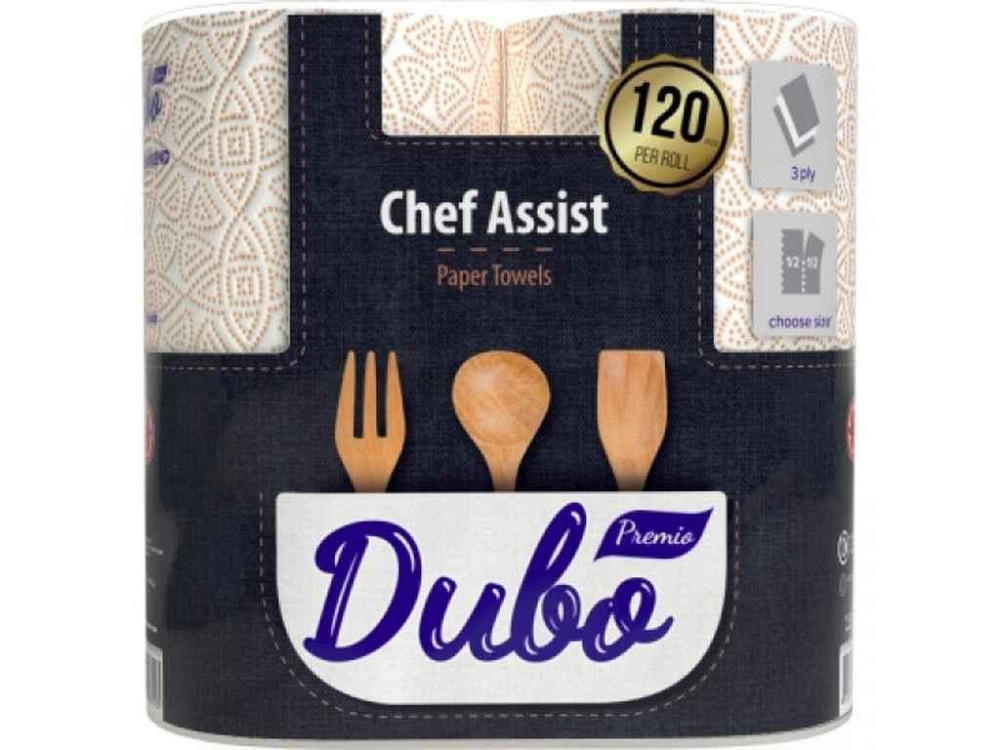 Рушники папер 3-шар Chef Assist Premio 120арк 2рул (гільза) ТМ Диво Solmir Київ - фото 1