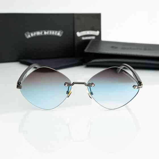 Женские брендовые безоправные очки Chrome Hearts (20870) blue Киев