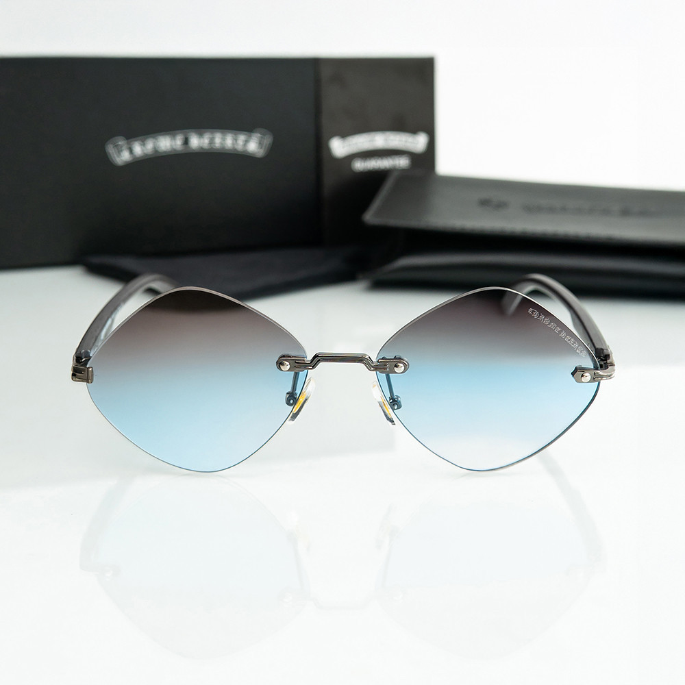 Женские брендовые безоправные очки Chrome Hearts (20870) blue Киев - изображение 1