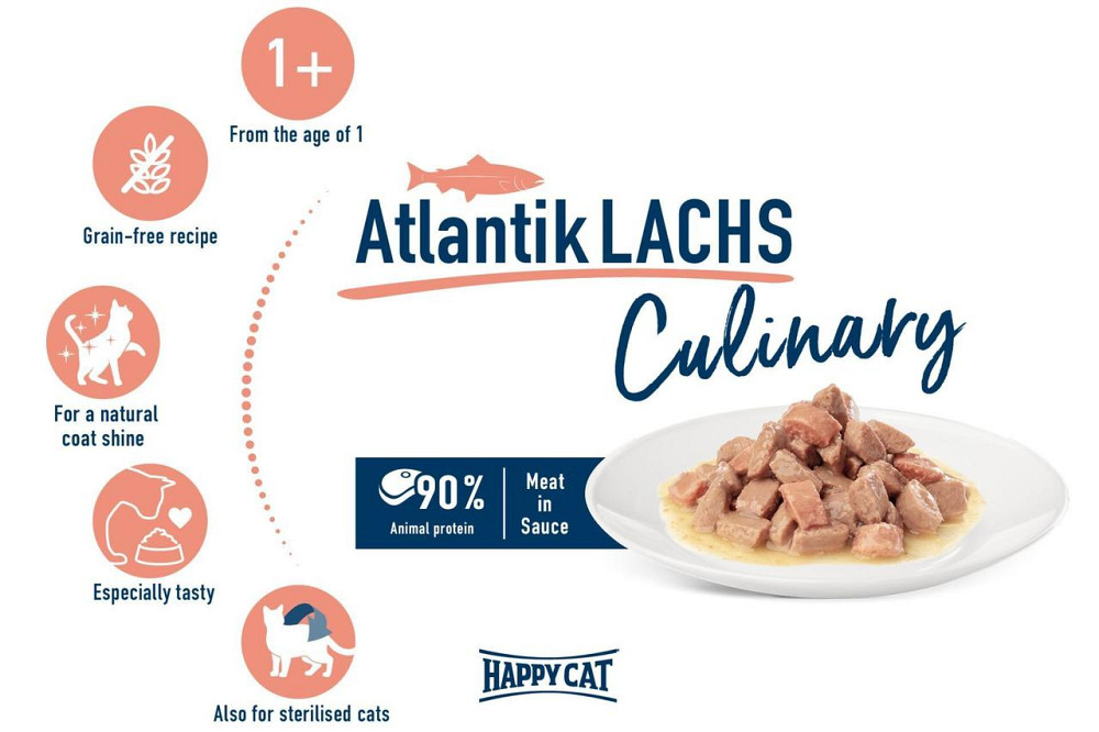 Влажный корм Happy Cat Culinary A-Lachs с лососем для кошек (кусочки в соусе) пауч, 85 г Винница - изображение 4