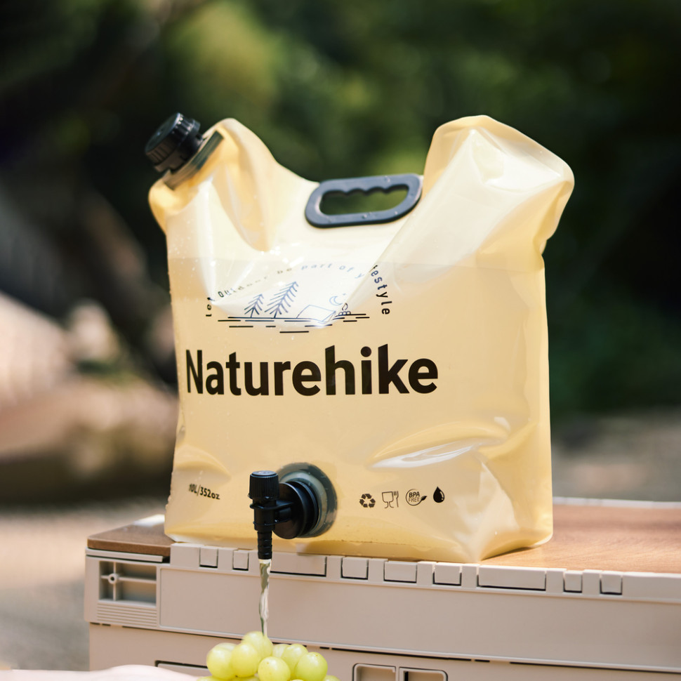 Складной контейнер для воды из полиэтилена Naturehike CNK2450CF027, 10 л, желтый Киев - изображение 7