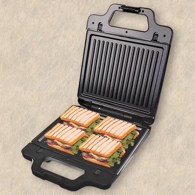 Сендвічниця 3 в 1 SK-BBQ-852 1400 Вт з антипригарним покриттям, вертикальним зберіганням та індикатором Одеса - фото 4