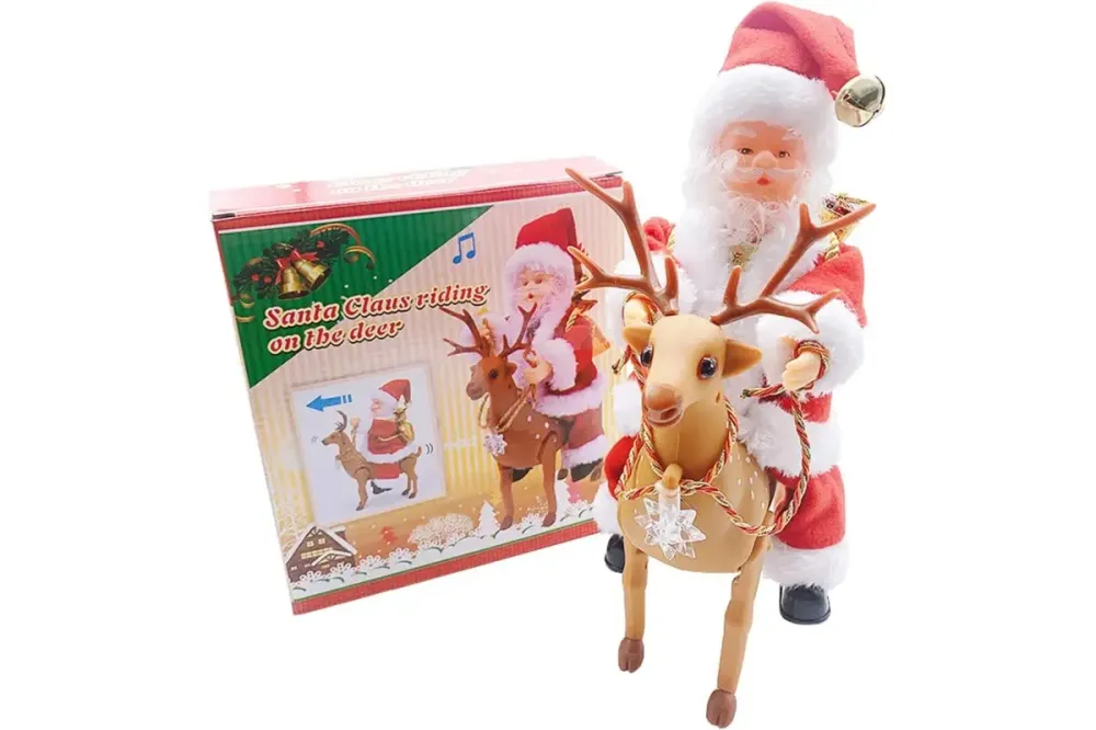 Игрушка Санта-Клаус верхом на олене /новогодняя игрушка Коломия - фото 4