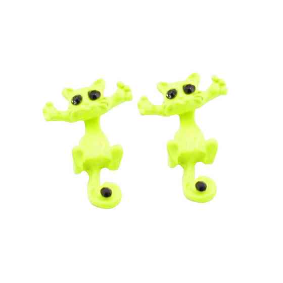 Детские сережки желтые Коты 2см, материал сплав Киев